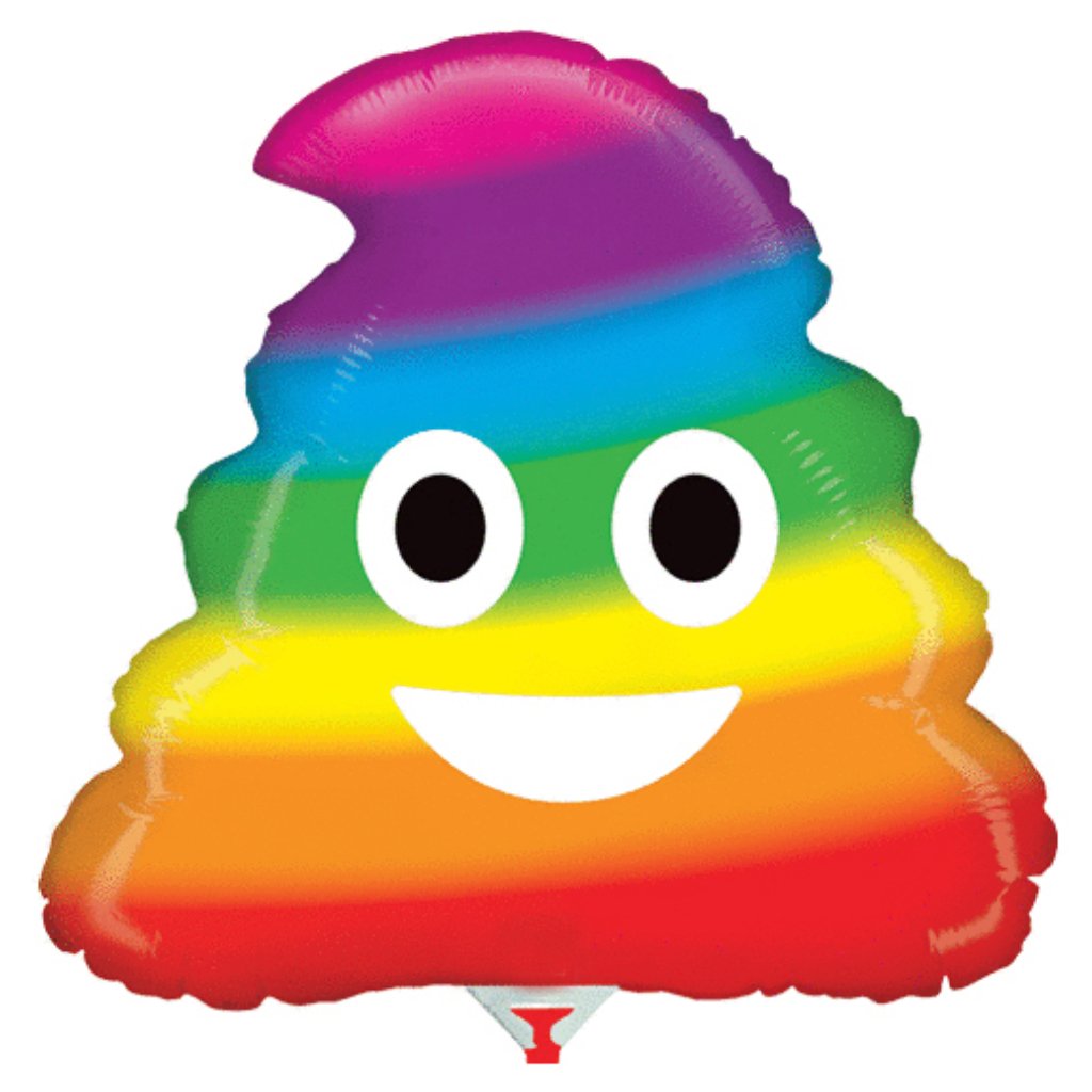 Mini Shape Balloon Emoji Rainbow Poo 14in 