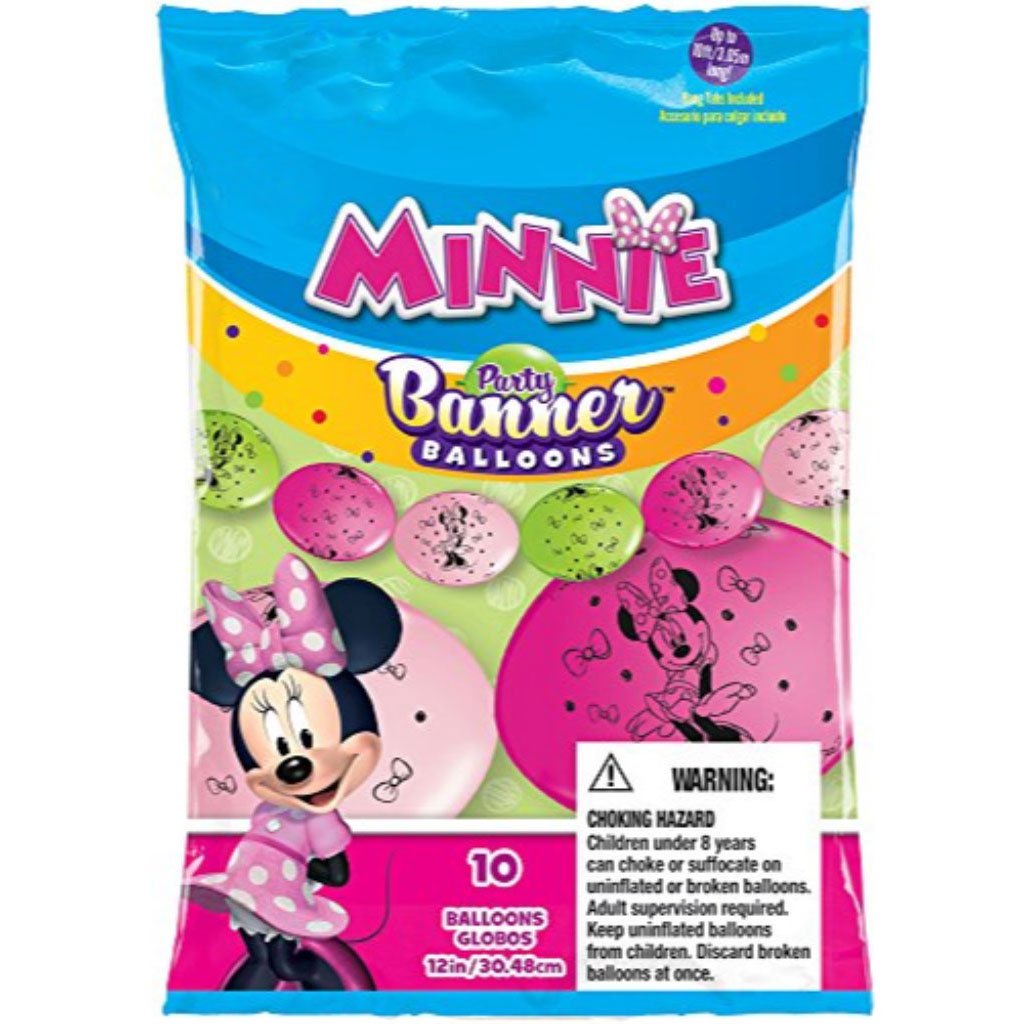 PARTY BANNER BALLOONS DISNEY MINNIE MOUSE 10 CT 