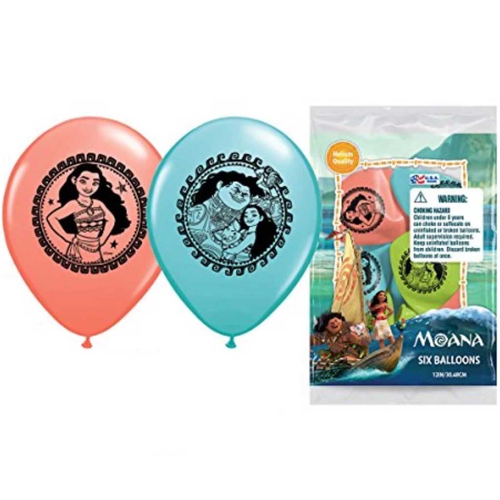 Moana Latex Balloon 12in, 6ct