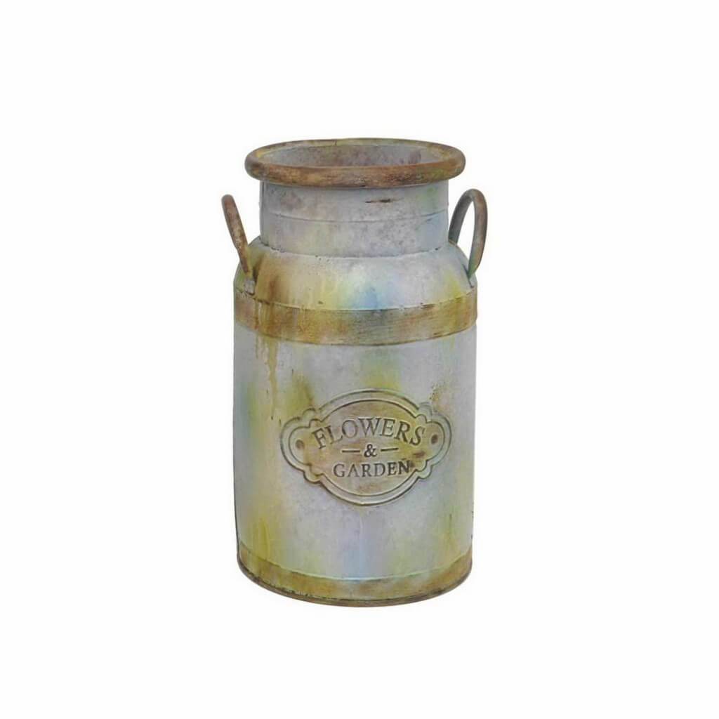 GALVANIZED METAL JUG FLOWER &amp; GARDEN 