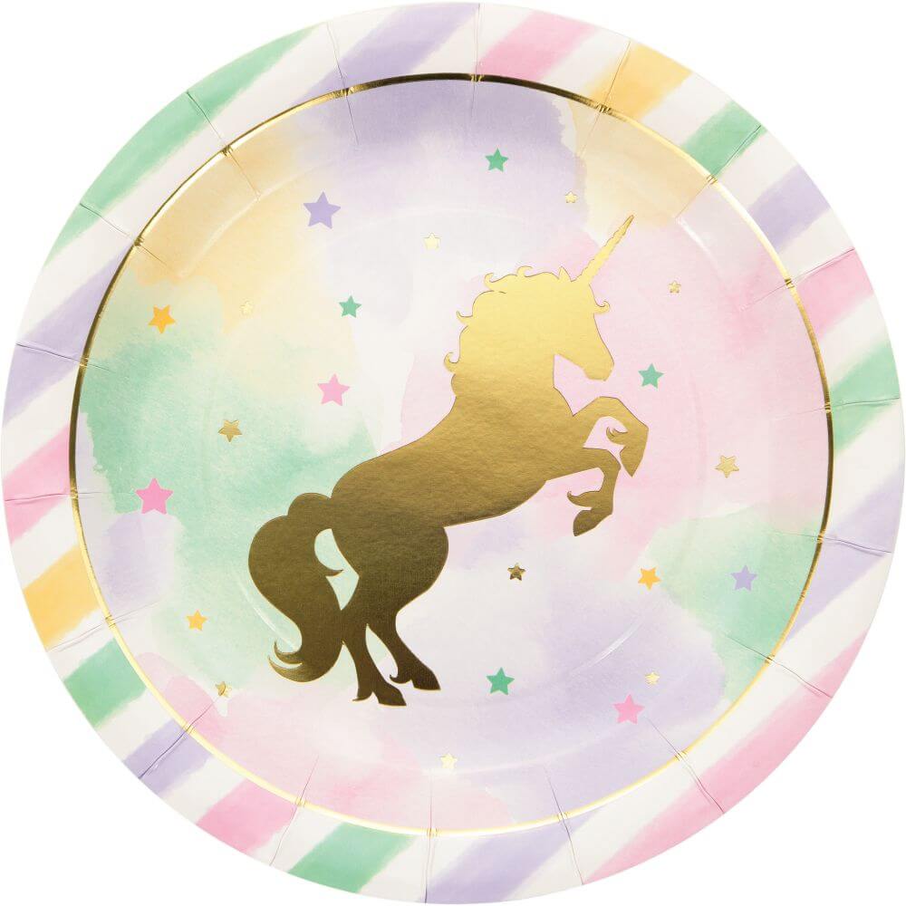 Unicorn Sparkle, Dinner Plates 9in 8ct 