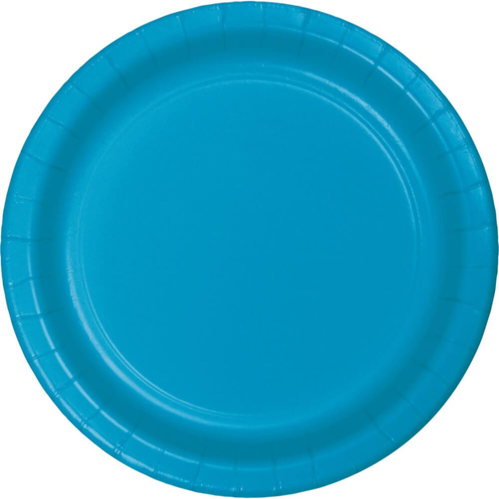 Paper Banquet Plates 10in 24ct, Turquoise 