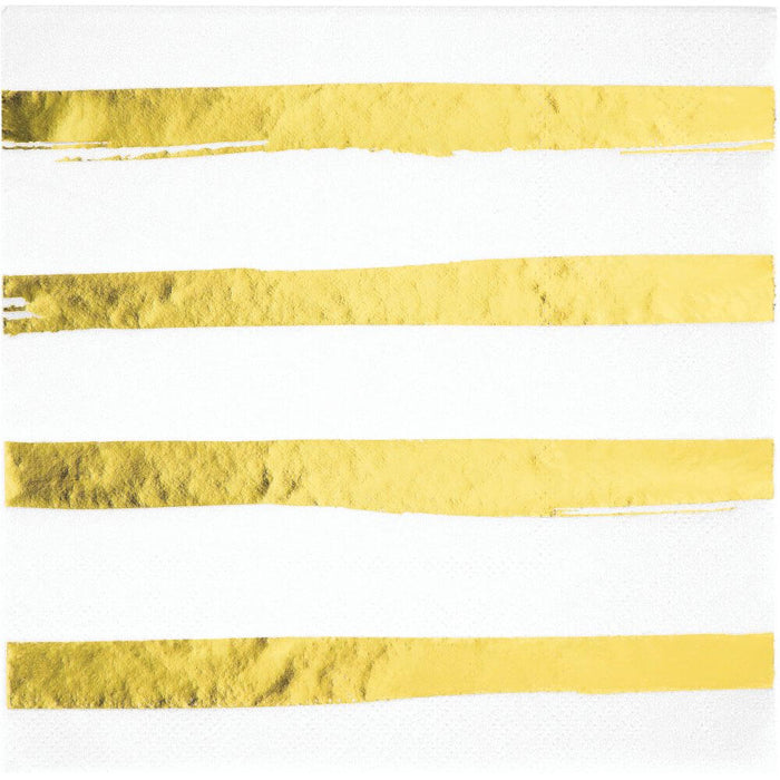 White & Gold Luncheon Napkins 3ply 16ct 