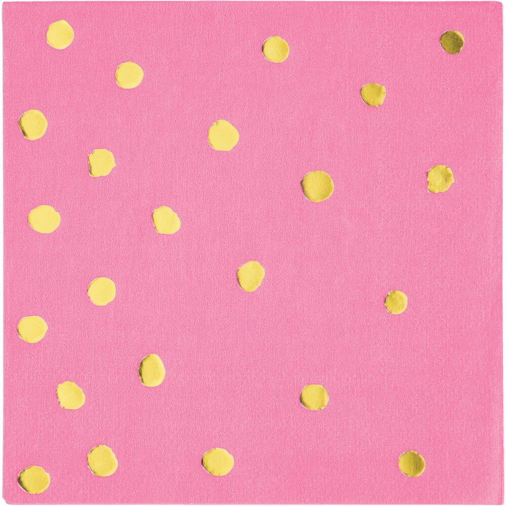 Beverage Napkin 3Ply, Foil Stamp Candy Pink 