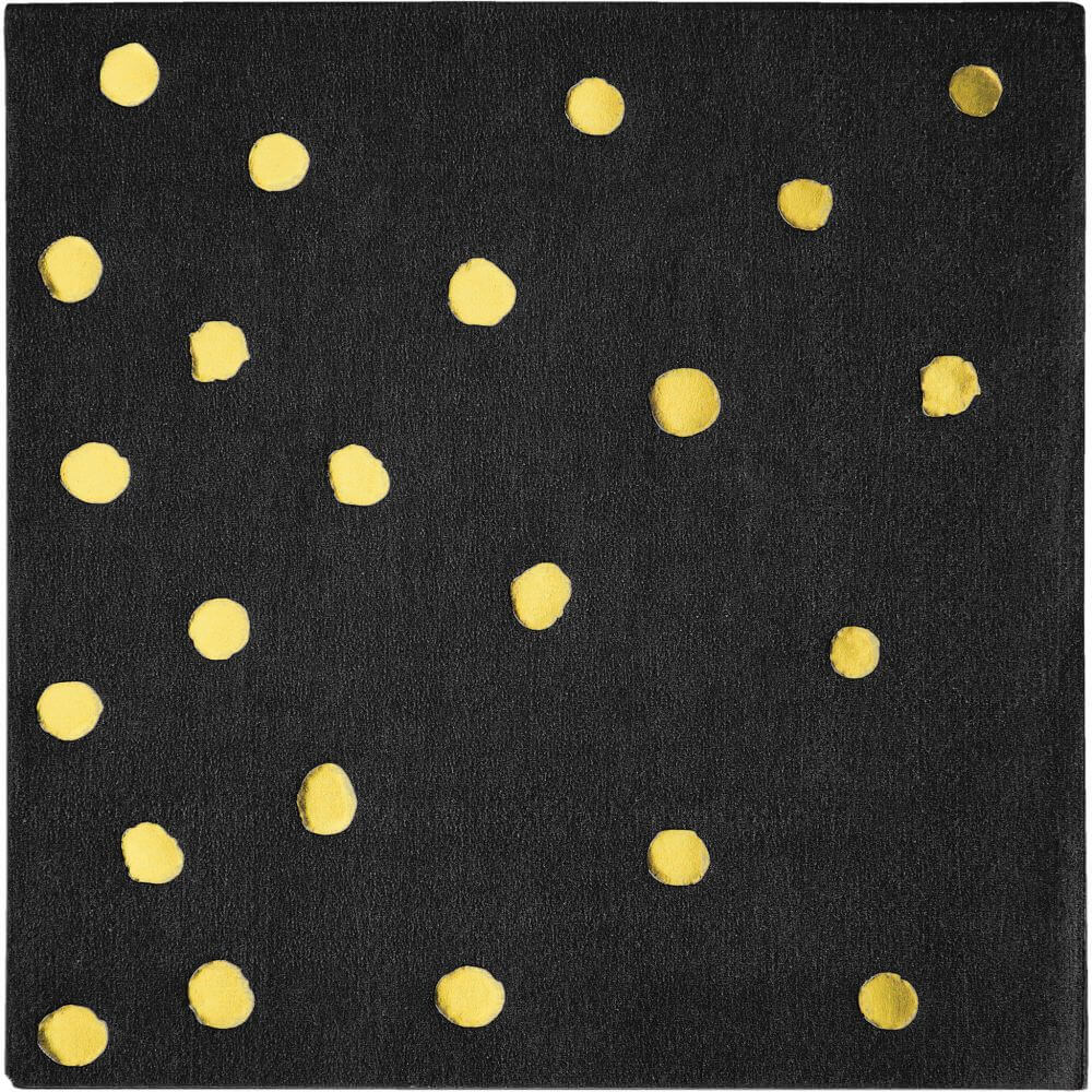 Napkin Beverage 16ct, Foil Stamp Black Velvet 