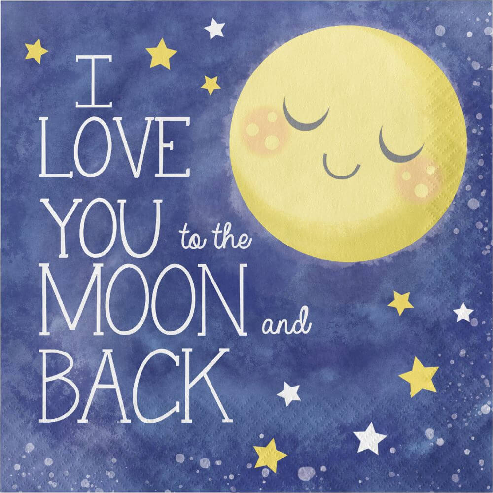 Moon &amp; Back Baby Shower, Luncheone Napkin 2ply 16ct 