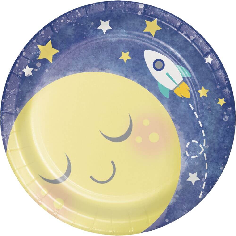 Moon &amp; Back Baby Shower, Lunch Plate 7in 8ct 