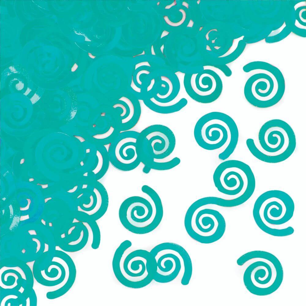 Swirls Teal Lagoon, Confetti 