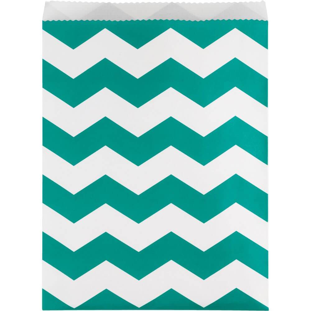 Treat Bags 10ct, Chevron Teal Lagoon 