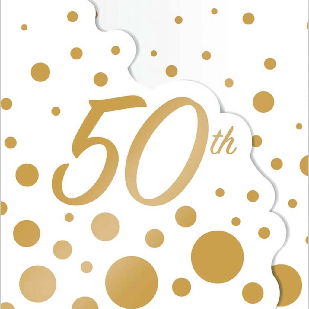 50th Gold Anniversary, Invitation 8ct 