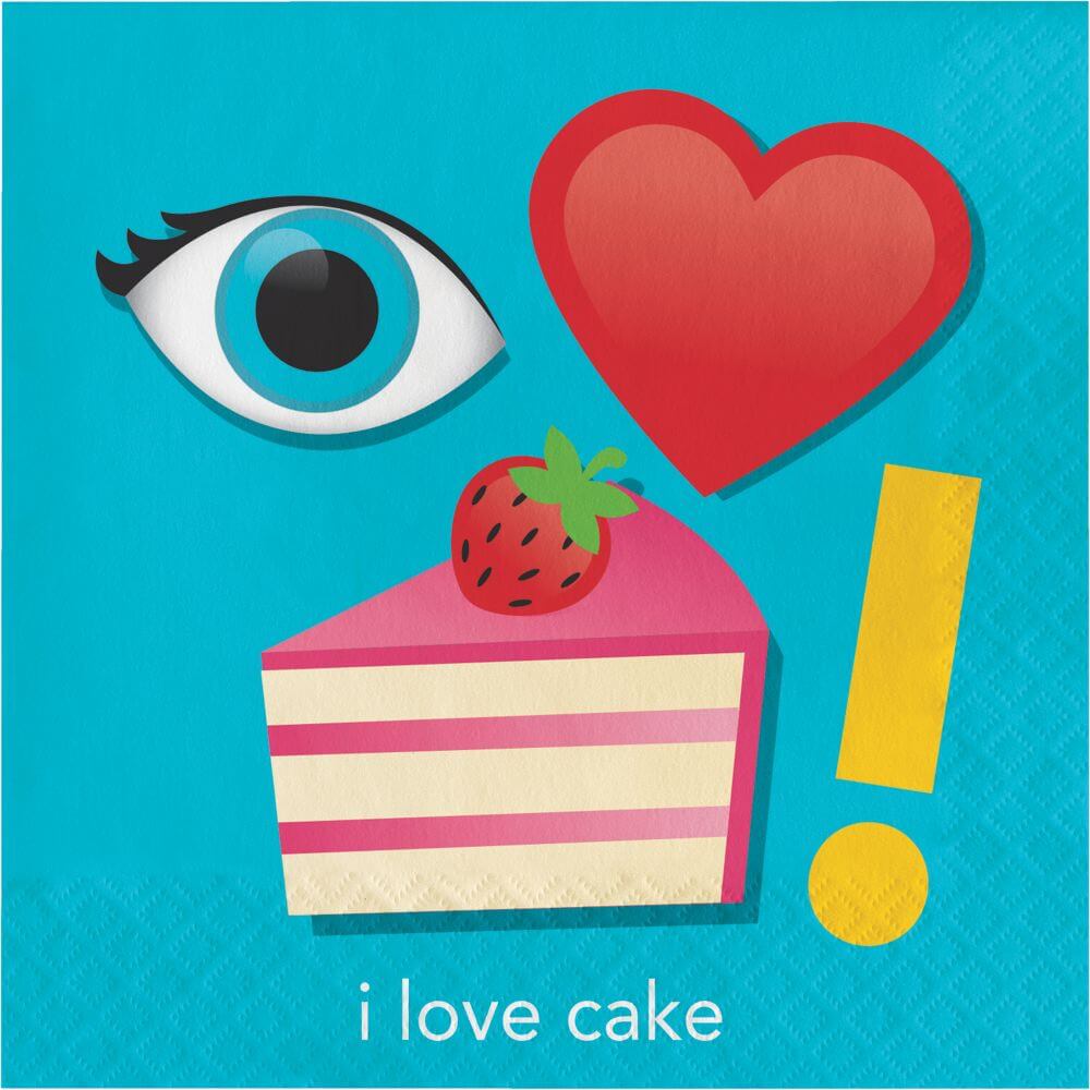 Show Your Emojions I Love Cake, Lunch Napkin 2Ply 16ct 