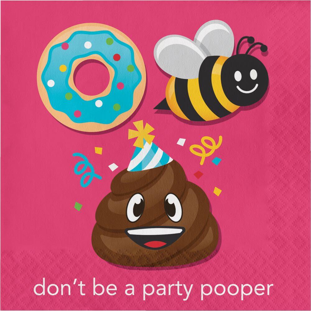 Show Your Emojions Don&#39;T Be A Party Pooper, Lunch Napkin 2ply 