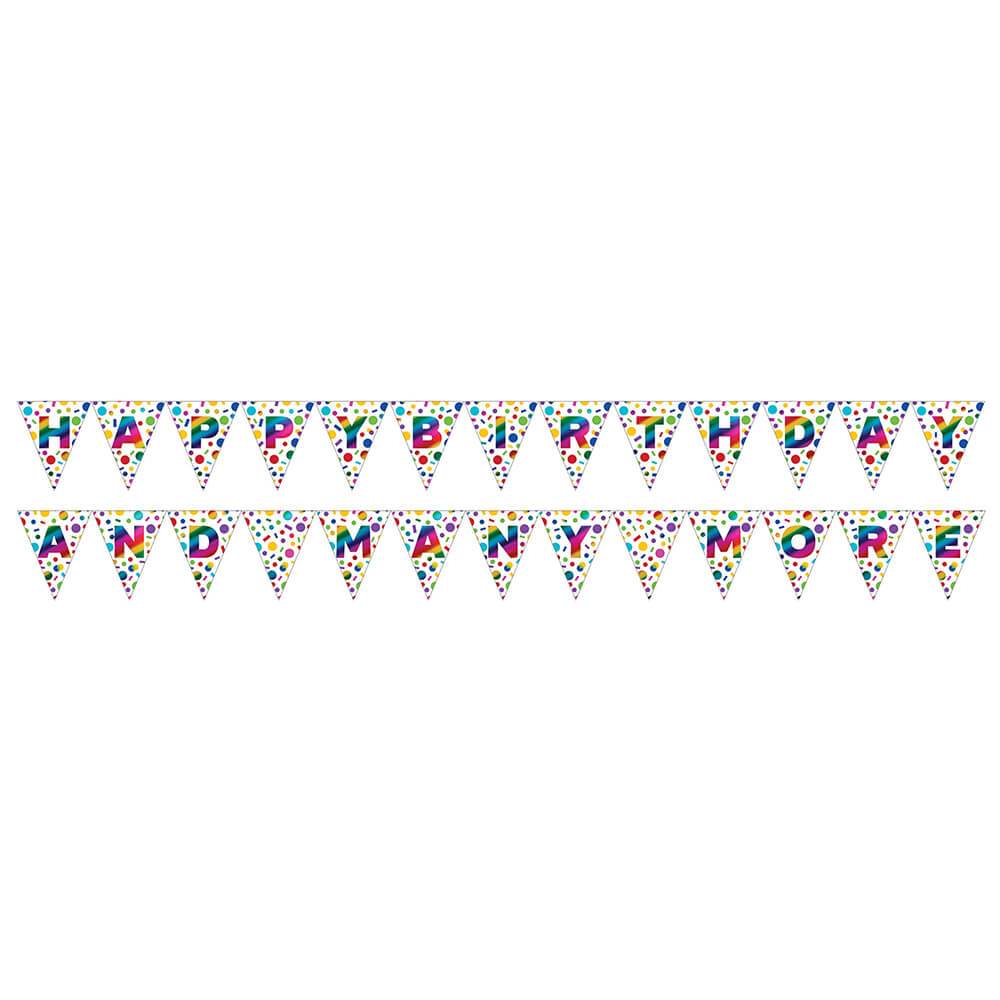 Rainbow Happy Birthday, 2-Sided Foil Banner 