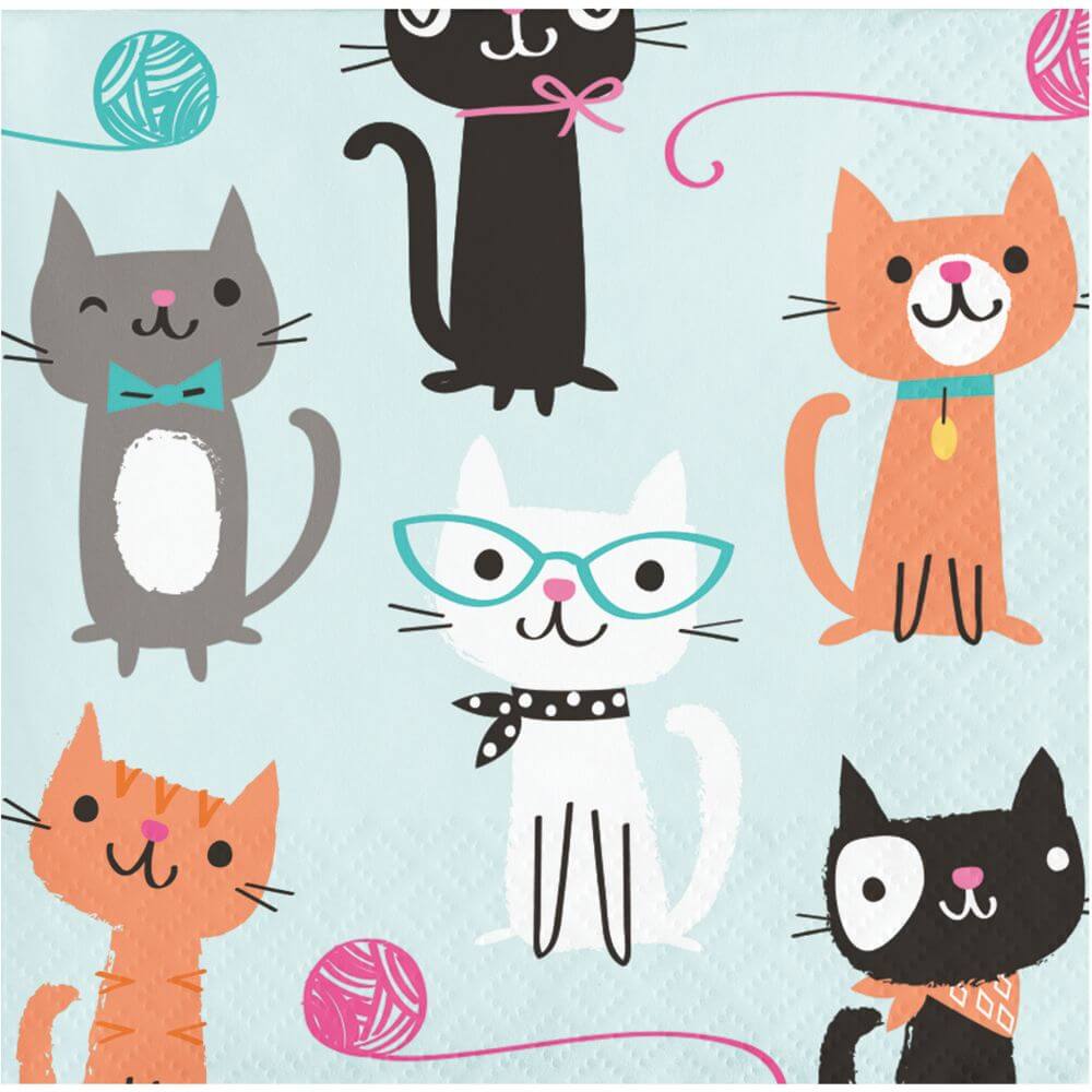 Purr-Fect Party, Beverage Napkin 