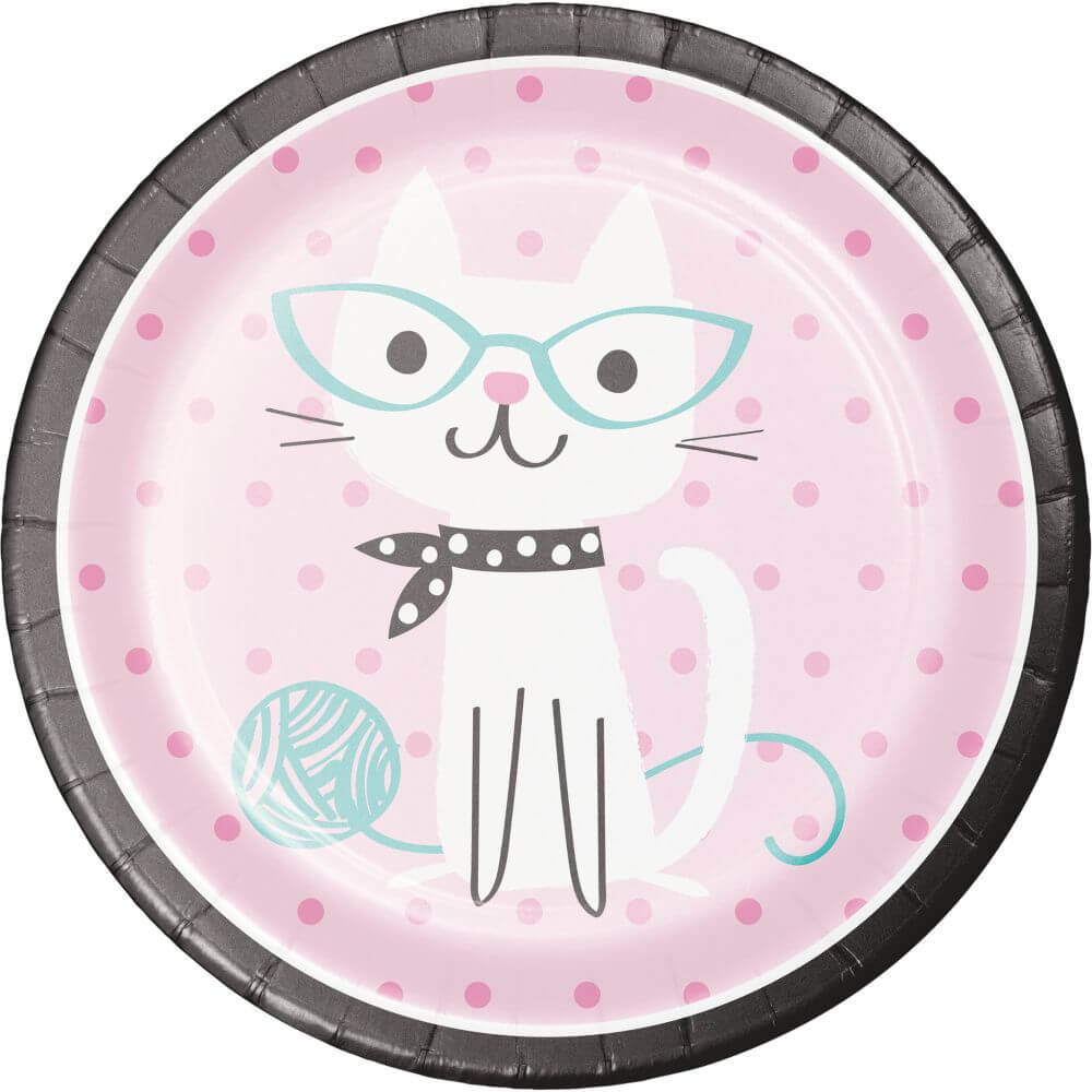 Purr-Fect Kitty Cat Party, Dinner Plate 8ct 9in 