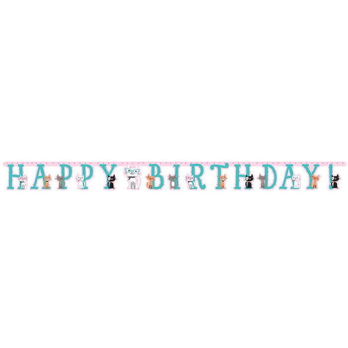 Purr fect Cat Party Happy Birthday, Jointed Banner 
