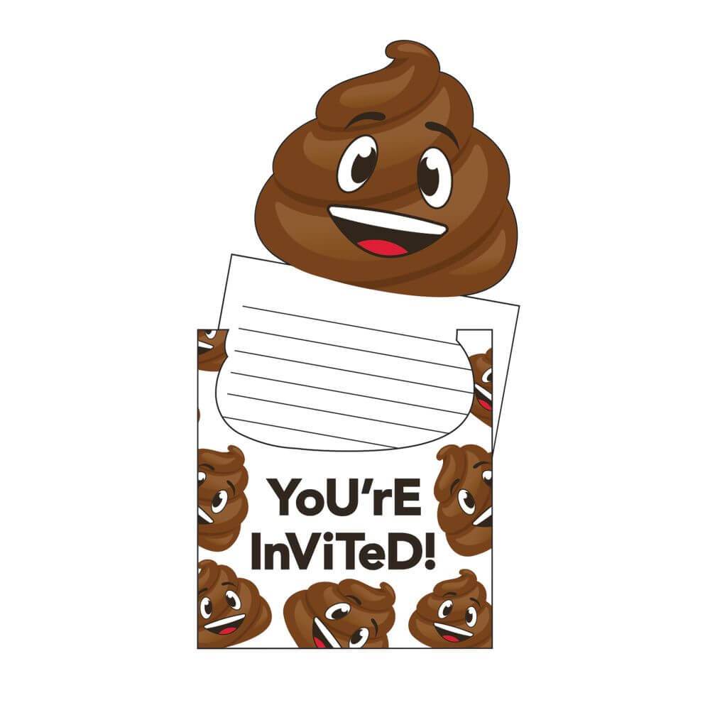 Emojions Poop Invitetion Popup 8Ct 