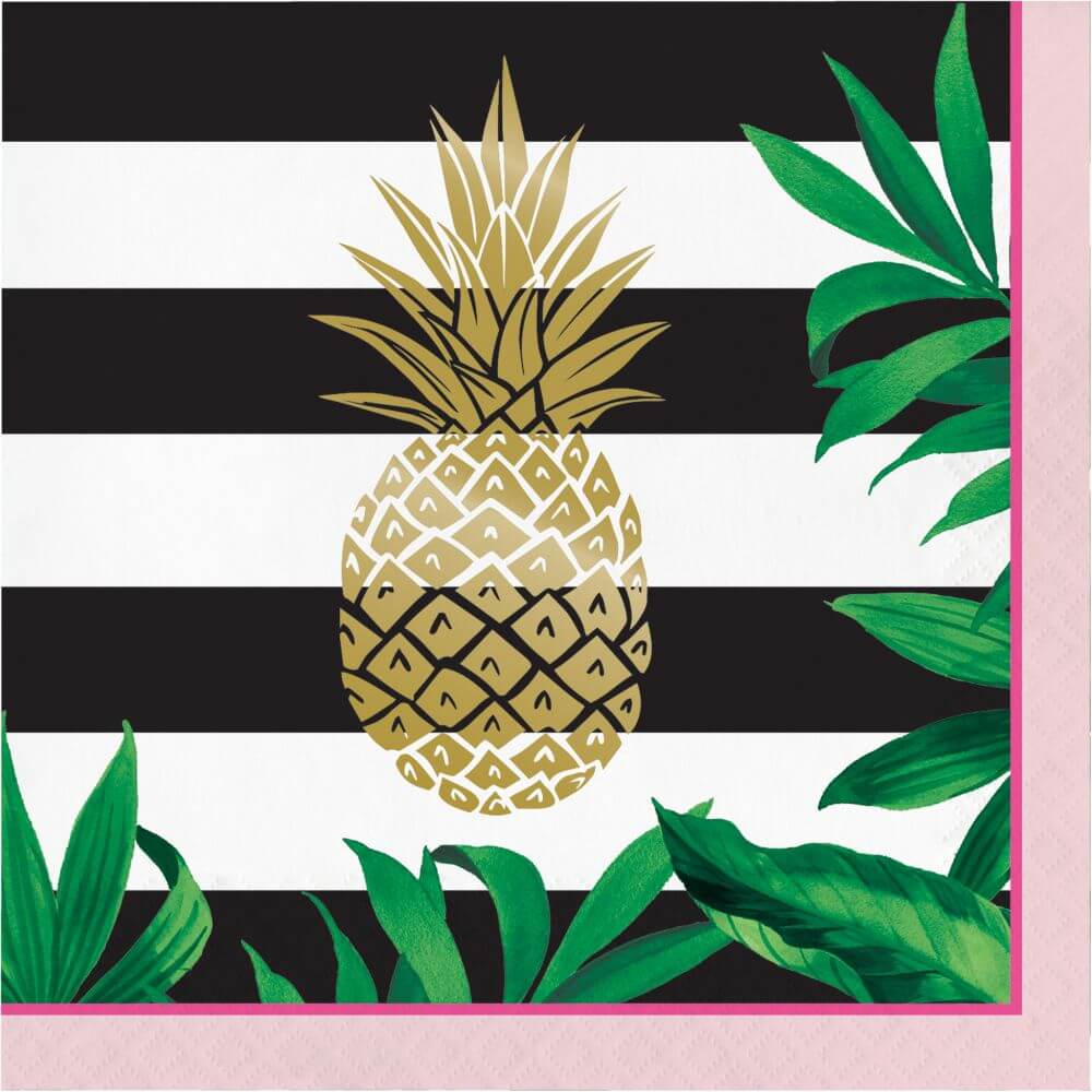 Pineapple Wedding Foil Stamp, Luncheon Napkin 3ply 16ct 