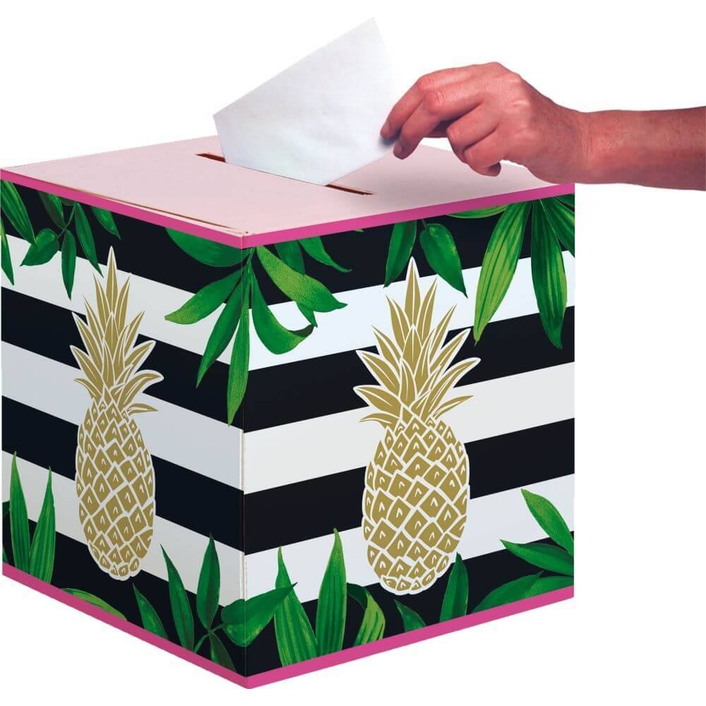 Pineapple Wedding Card Box 12In 