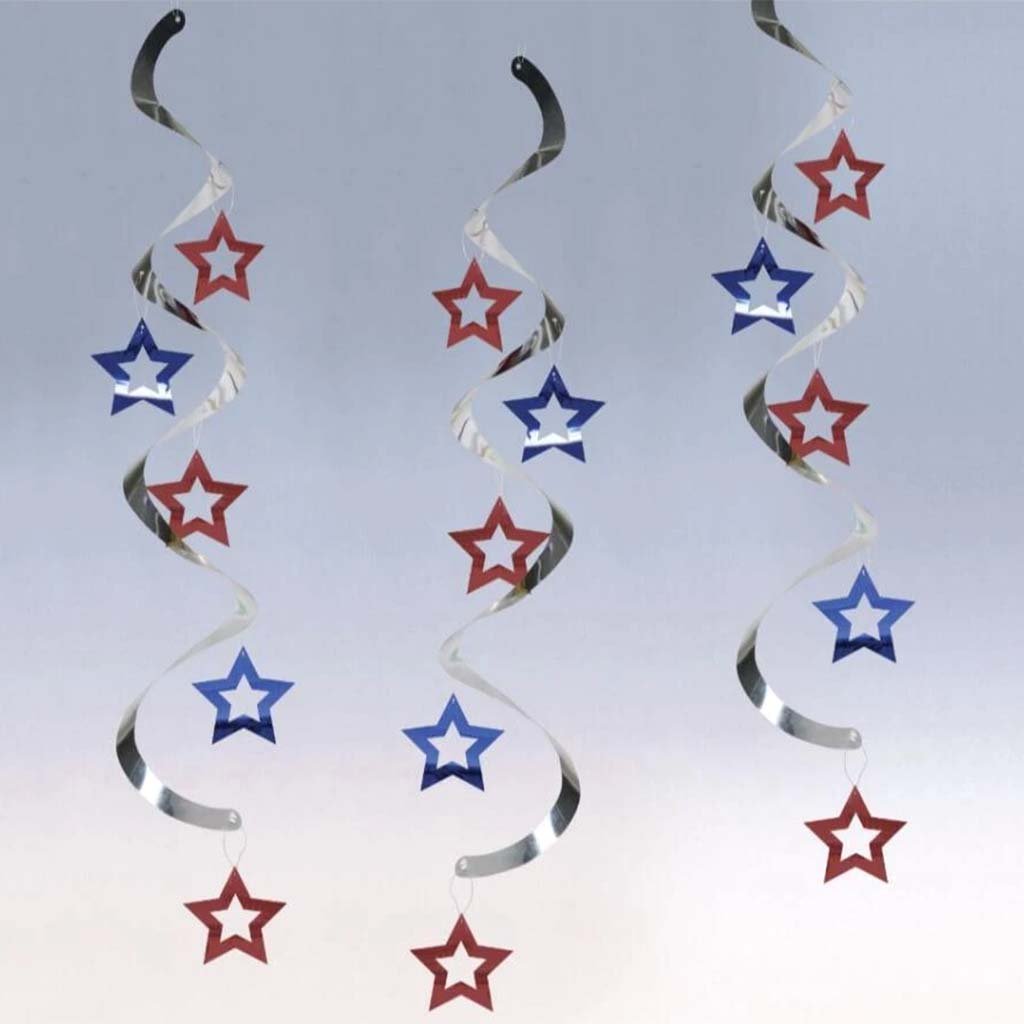 Patriotic Stars Dangler Dizzy Set of 5 