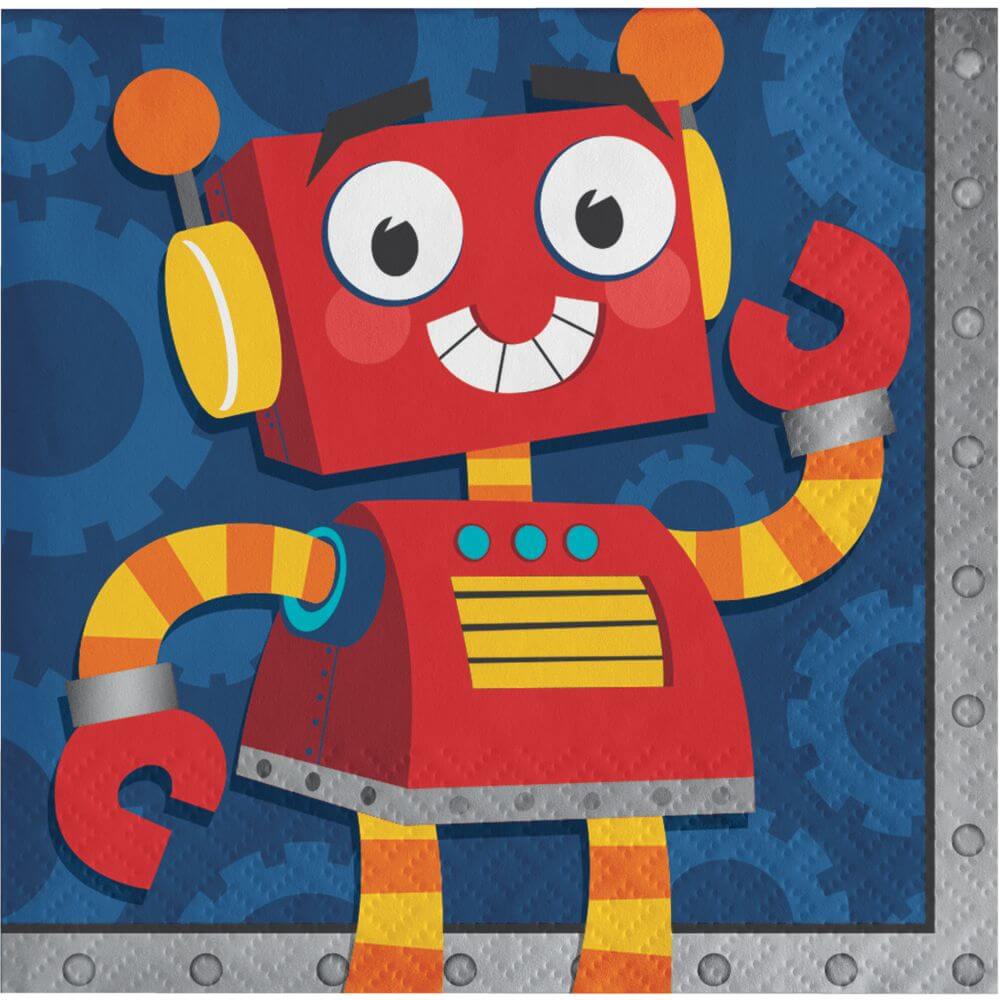 Party Robots, Beverage Napkin 2ply 16ct 