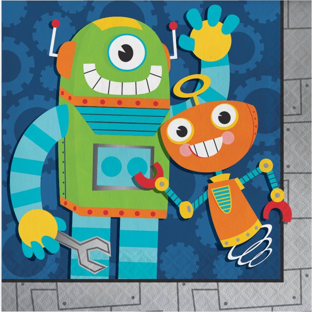 Party Robots Luncheon Napkin 16ct 