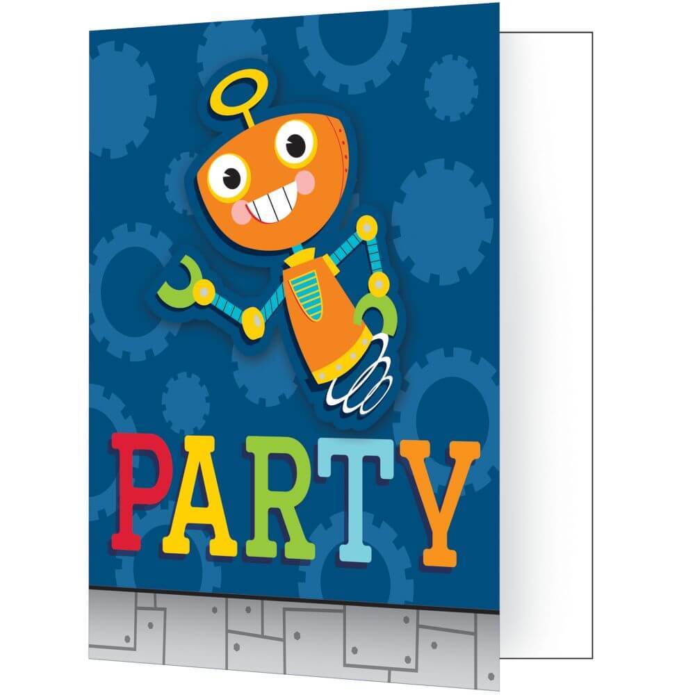 Party Robots, Invitation 8ct 