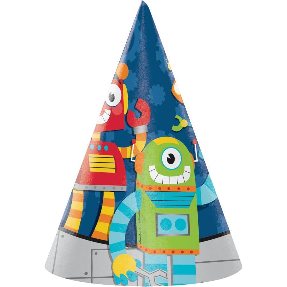 Party Robots, Child Hats 8ct 