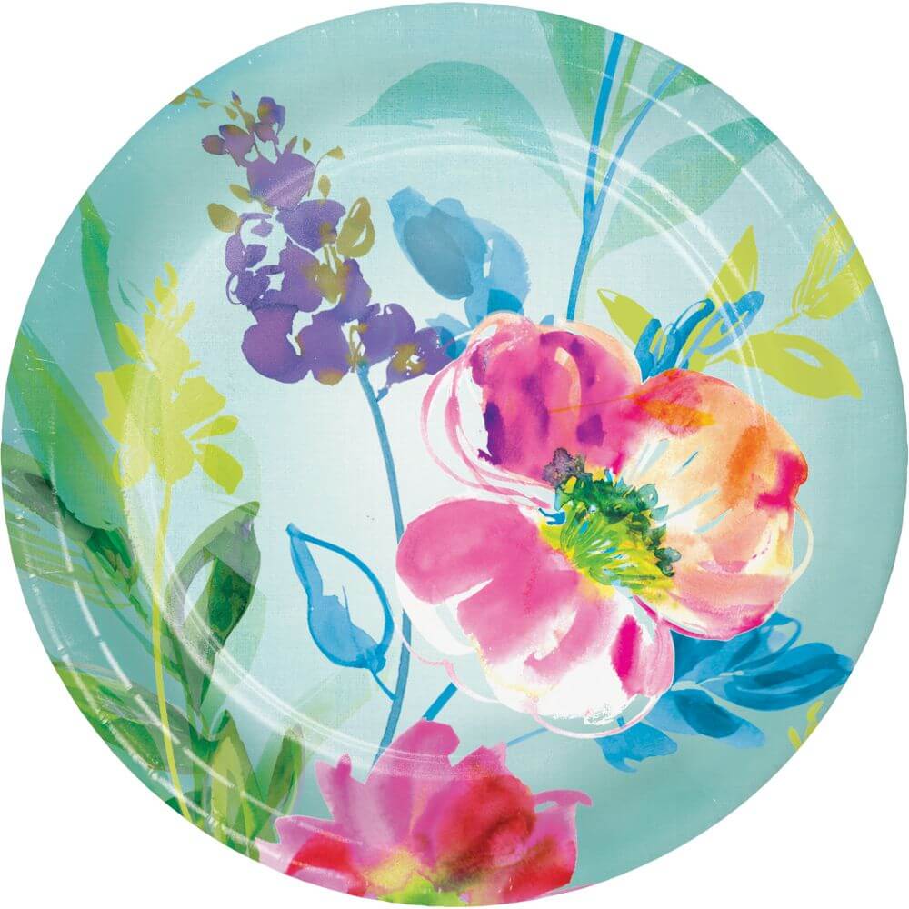 Lunch Plate 7in 8ct, Painterly Floral 