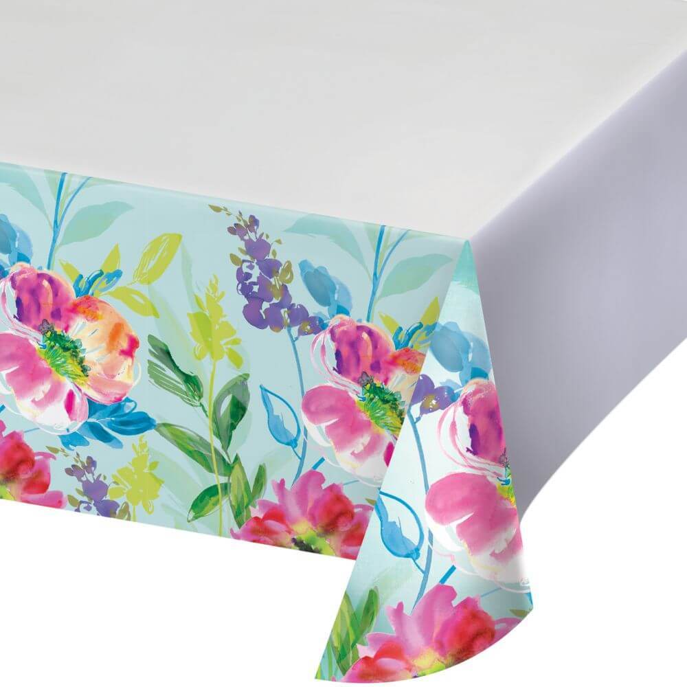 Painterly Floral Tablecover 54X102 