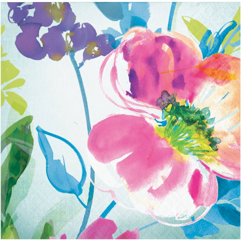 Painterly Floral, Beverage Napkin 16ct 