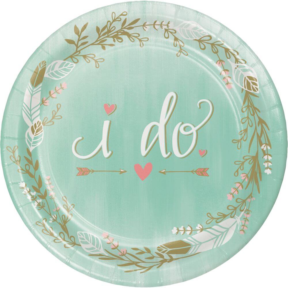 Lunch Plates 7in 8ct, Mint To Be I Do 