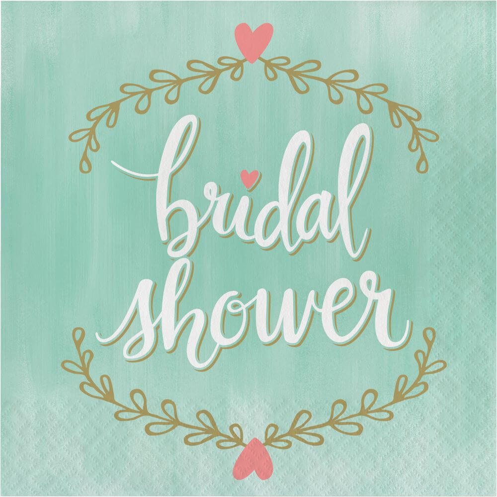 Mint To Be Bridal Shower, Luncheon Napkin 2ply 16ct 