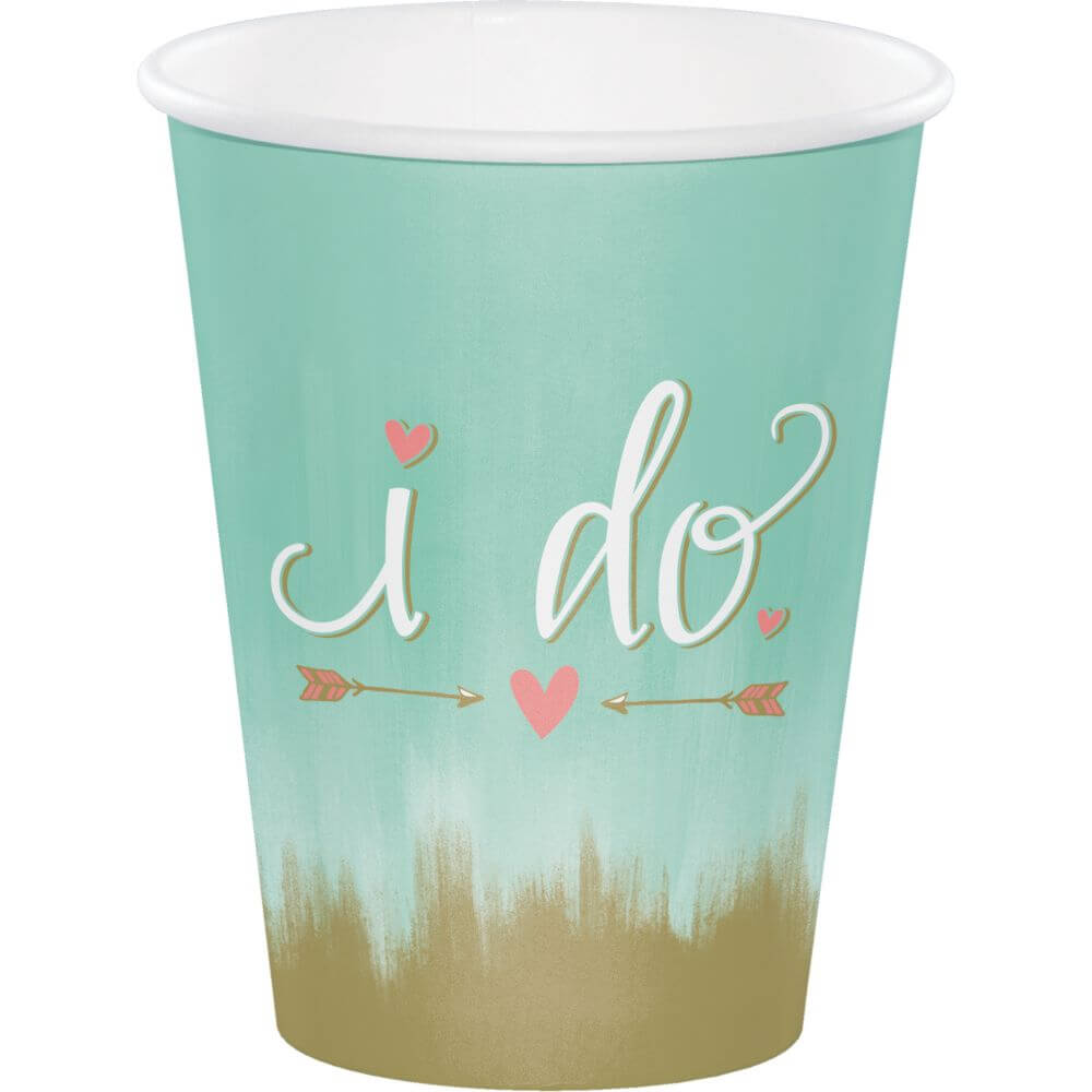 Mint To Be I Do, Paper Cups 12oz 8ct 