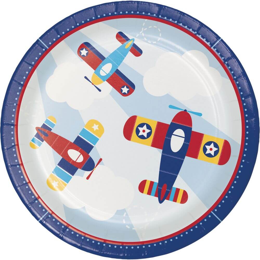 Lil&#39; Flyer Airplane, Dinner Plates 9in 8ct 