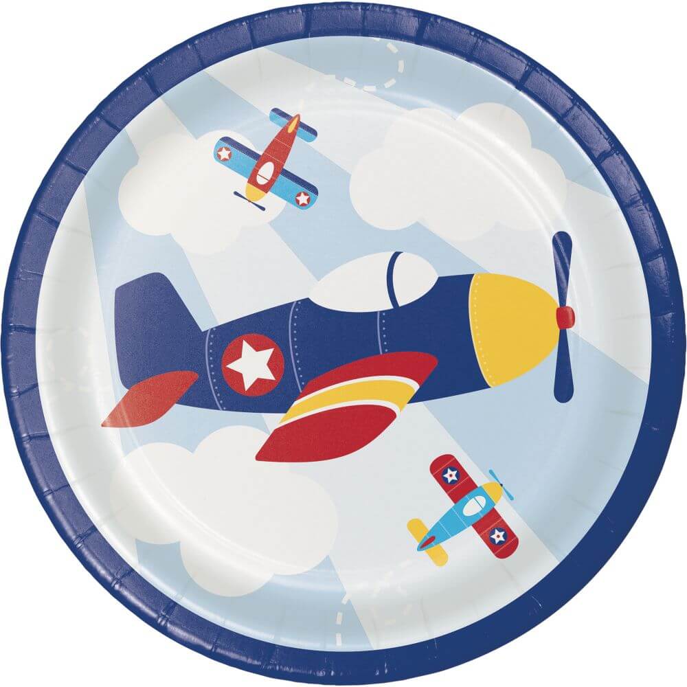 Lunch Plates 7in 8ct, Lil&#39; Flyer Airplane 