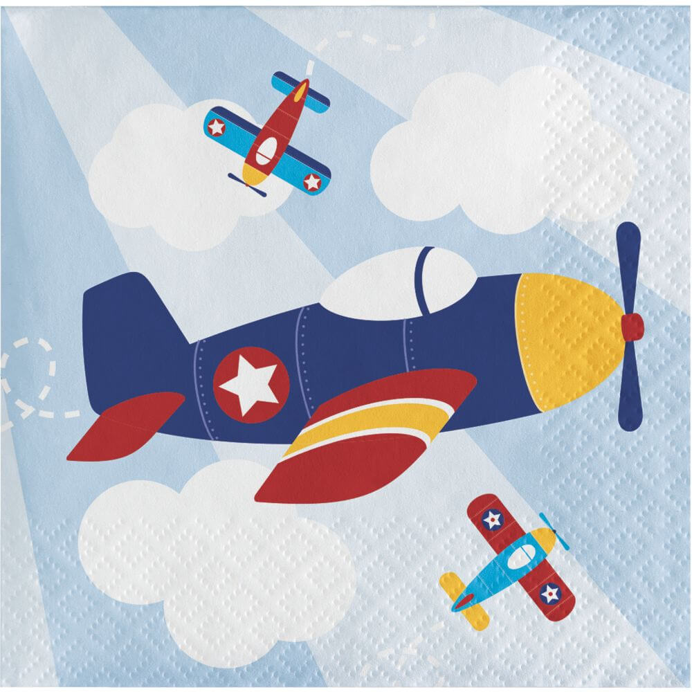 Lil&#39; Flyer Airplane, Beverage Napkin 16ct 