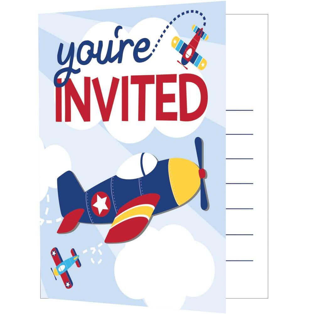 Lil' Flyer Airplane, Invitation 8ct 