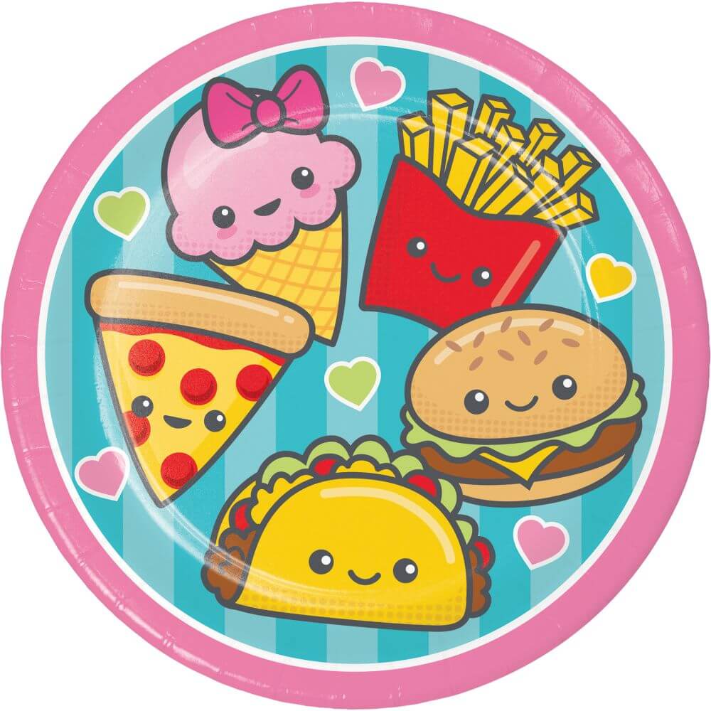 Lunch Plates 7in 8ct, Junk Food Fun 