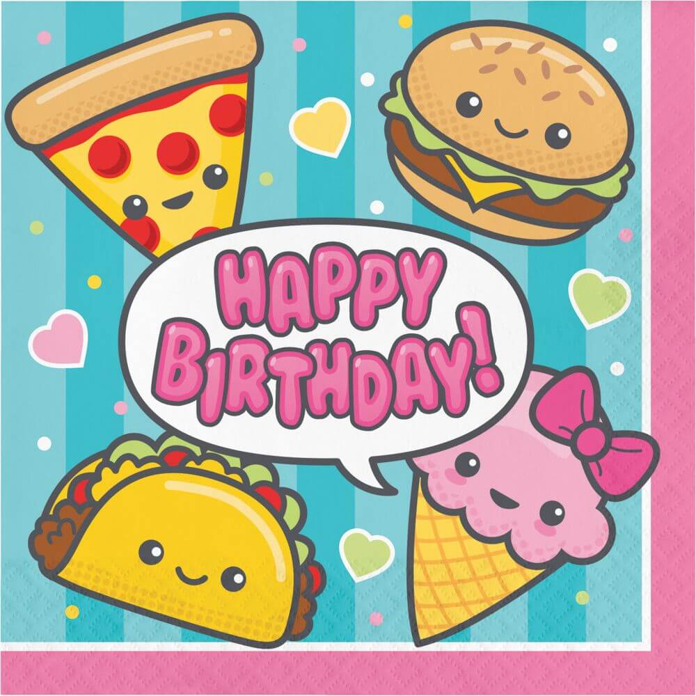 Junk Food Fun Happy Birthday, Luncheon Napkin 2ply 16ct 