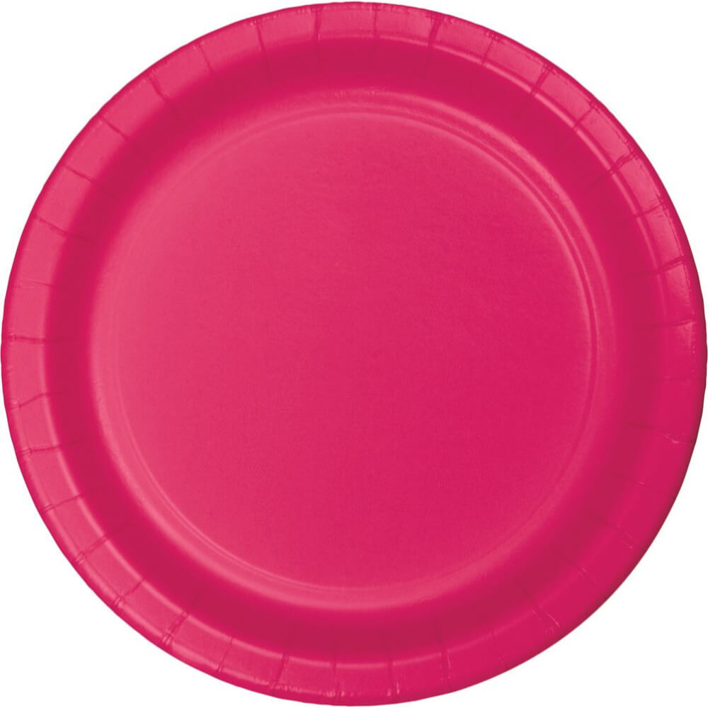 Dinner Plates 10in 24ct, Hot Magenta 