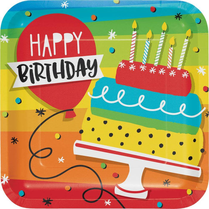 Hoppin' Birthday Cake, Dinner Plates 8ct 9in 