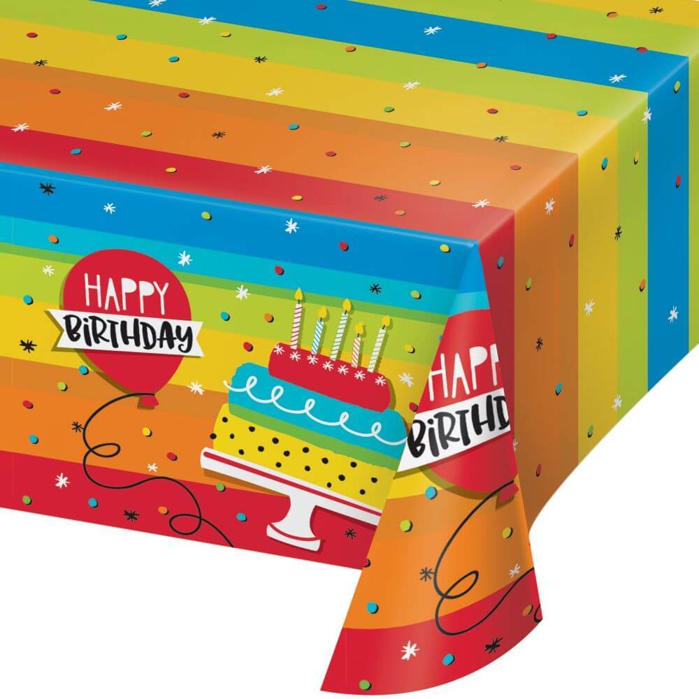 Hoppin&#39; Birthday Cake Tablecov Pl Aop 54X102 