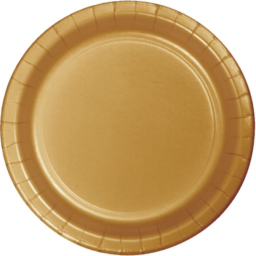 Paper Dinner Plate 10in 24ct, Glittering Gold 