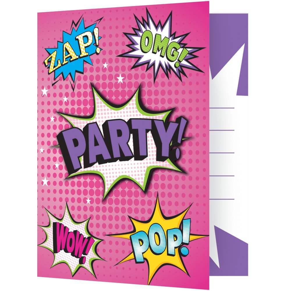 Girl Superhero, Invitation 8ct 