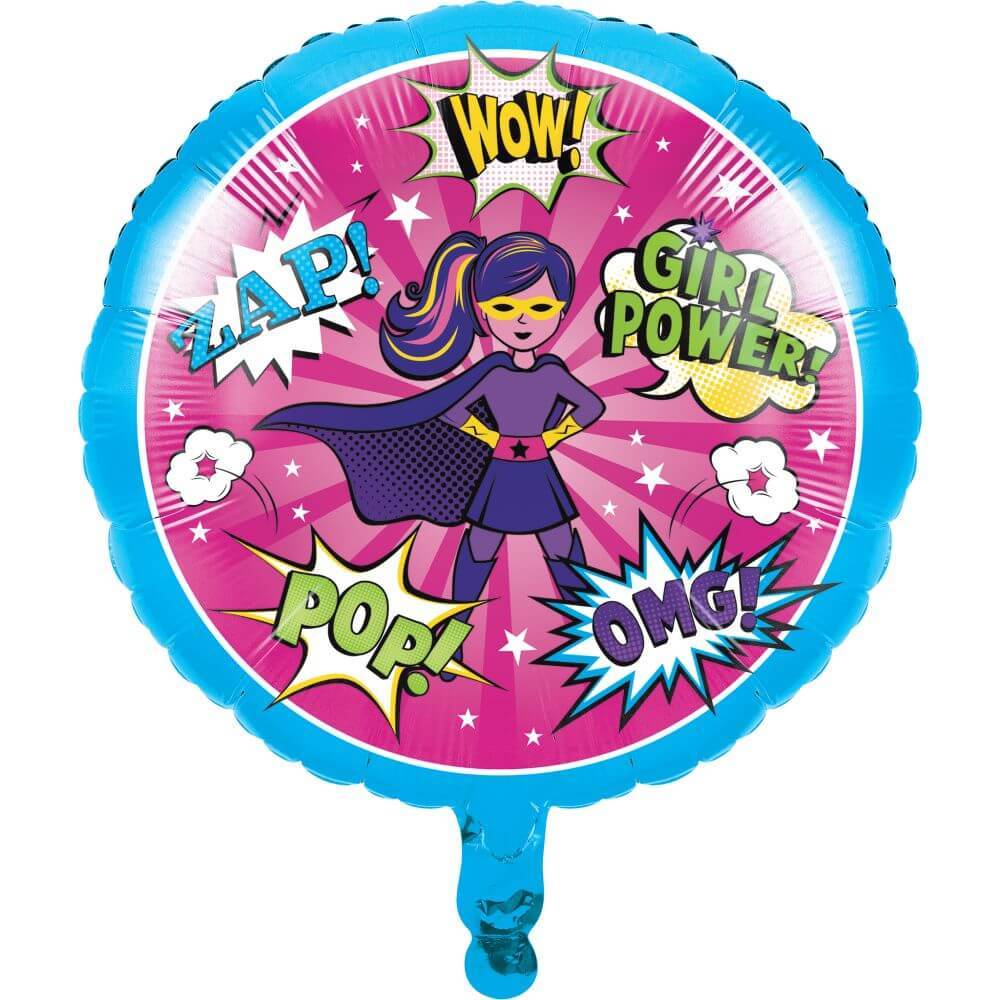 Girl Superhero, Foil Balloon 18in 