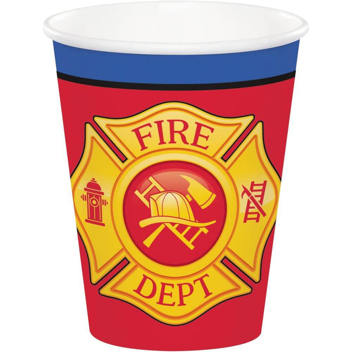 Flaming Fire Truck, Paper Cup 9oz 8ct 