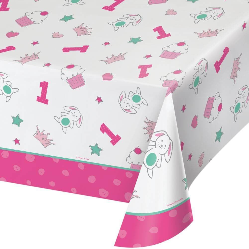 1St Birthday Girl Doodle Table Cover Pl Aop 54X102 