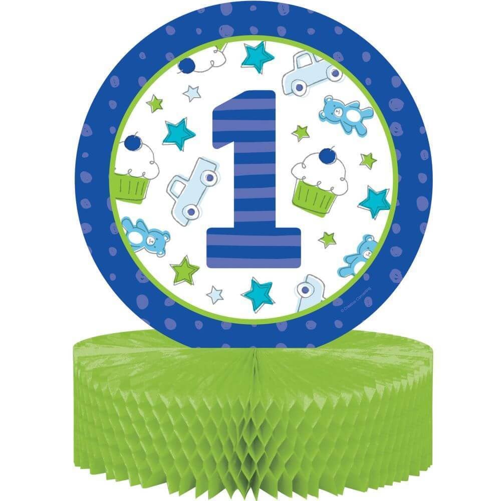 1St Bday Boy Doodle Centerpiec 