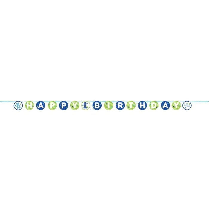 1st Birthday Boy Doodle, Ribbon Banner 